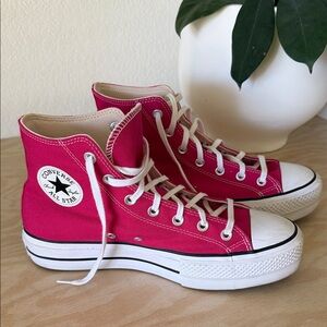 Converse Women's Fuchsia Lift Platform High-Top Sneakers - size 9.5